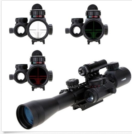 3-9x40EG鱼骨+HD22M1+8813红激光组合瞄准镜