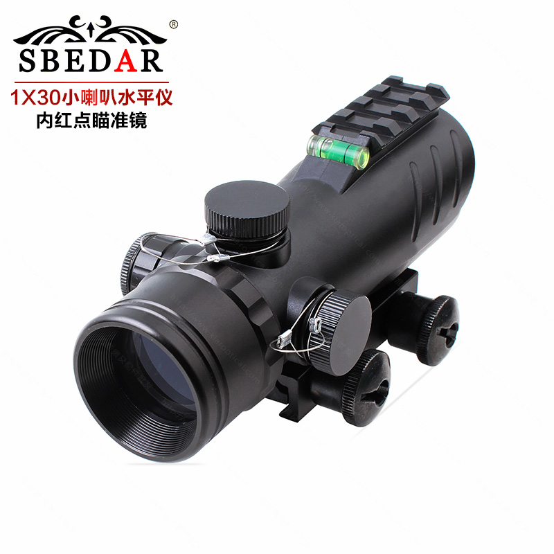 1x30小喇叭单面导轨全息带水平仪20mm导轨内红点瞄准镜