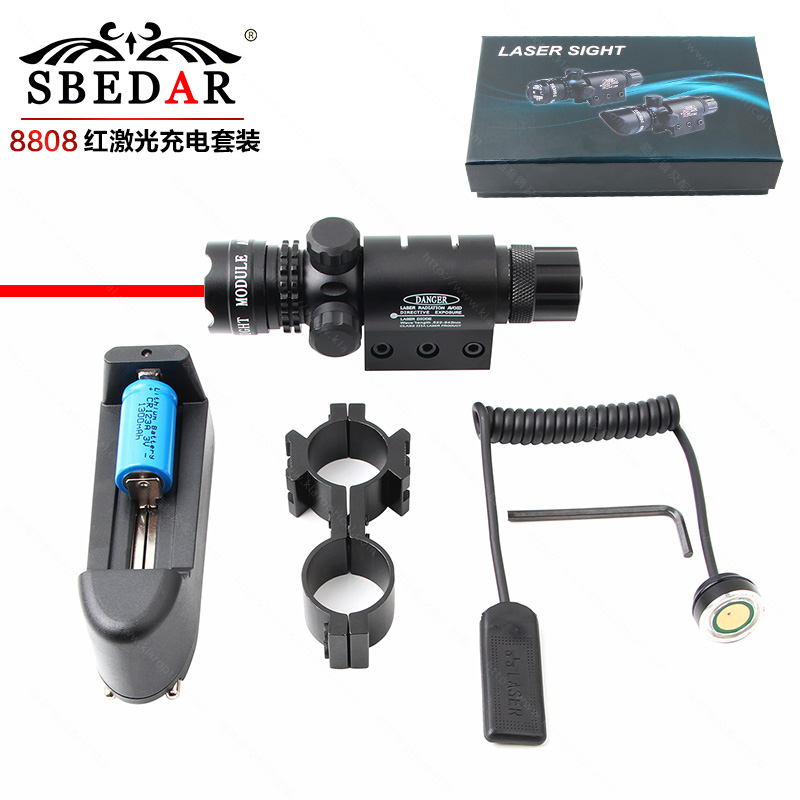 8808红激光按钮版昼夜兼用瞄准器带充电器套装