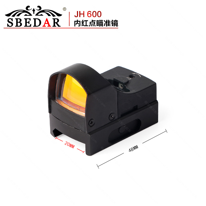 JH600平口单红开关内红点隐形反射袖珍全息狙击瞄准镜