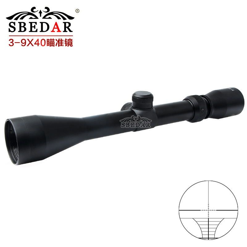 中性3-9X40瞄准镜 变倍高清狙击镜 五线网状瞄准坐标