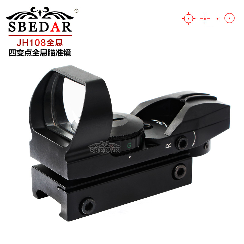 JH108内红点反射式全息瞄准镜 四变点隐形瞄准器