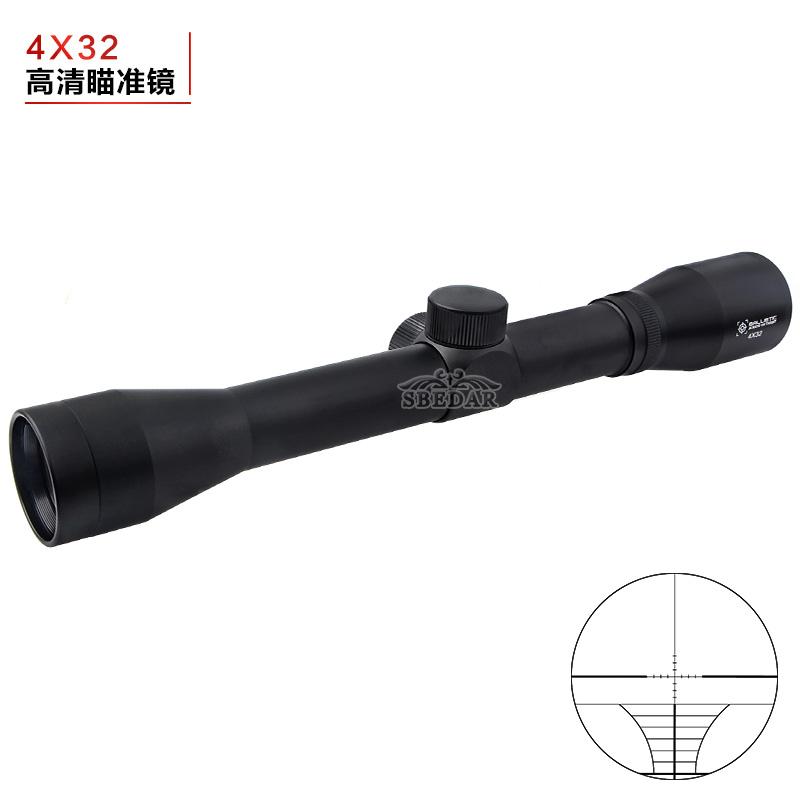 跨境热卖4x32长款高清高倍抗震狙击瞄准镜