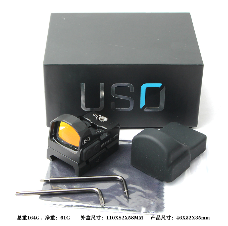 USO 冲击波红点 全金属 抗震 2MOA大小 14mm孔距 带20底座