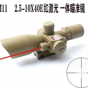 m11谭色2.5-10x40e红激光瞄准镜